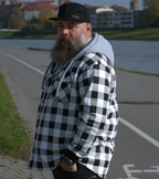 Hooded Shirt  - “Distortion grid”