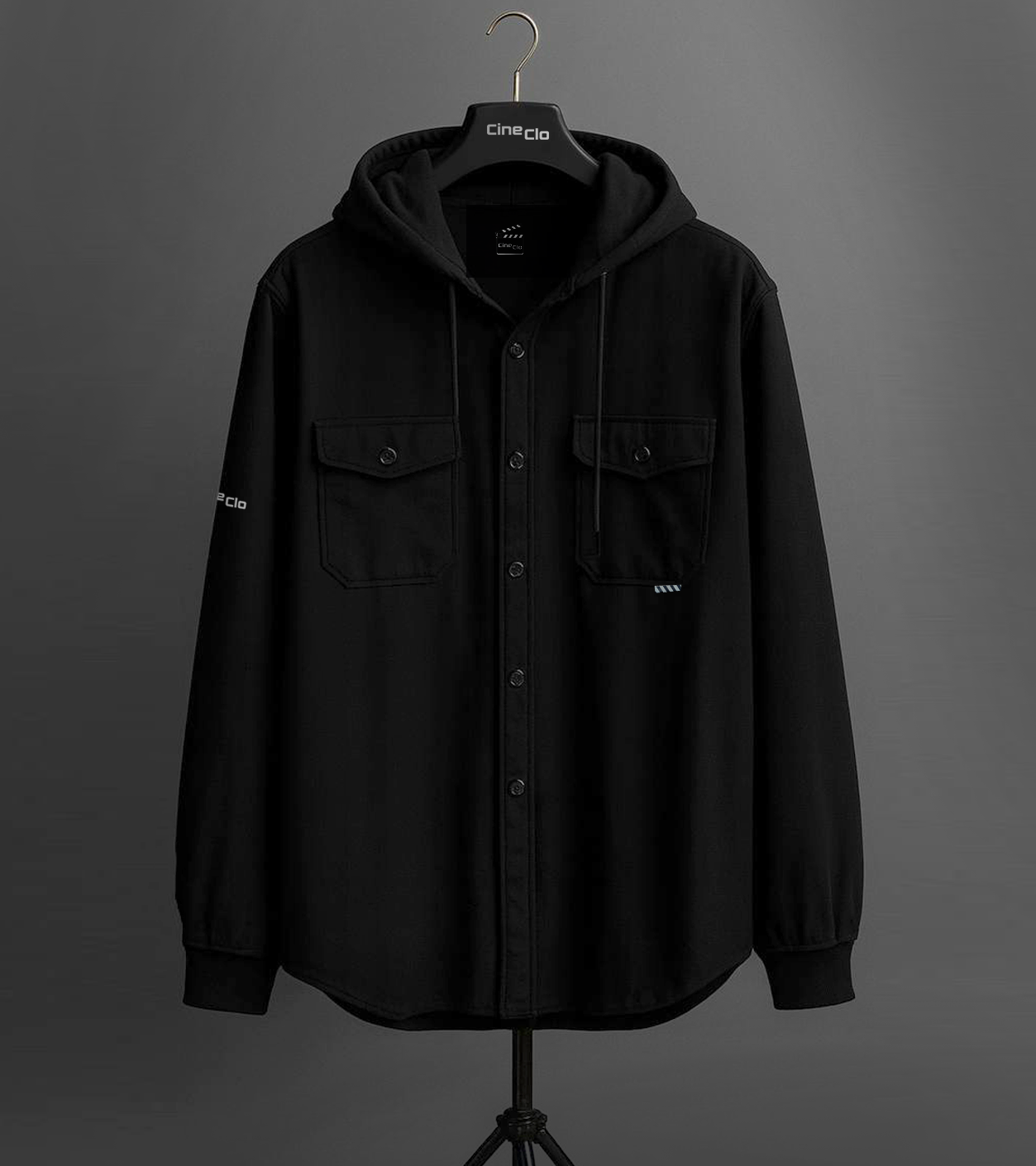 Hooded Shirt  - "Black Wrap"