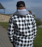 Hooded Shirt  - “Distortion grid”