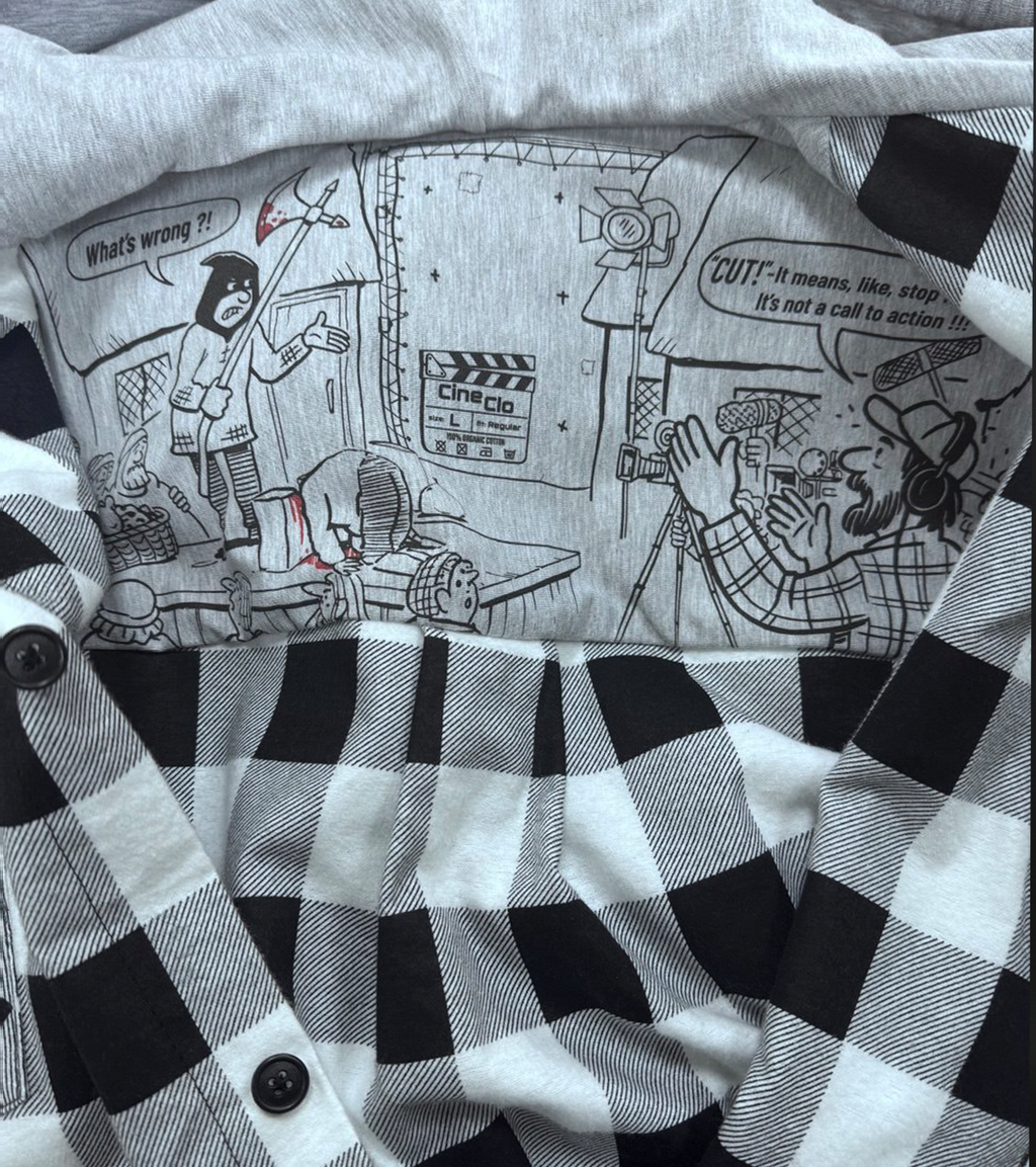 Hooded Shirt  - “Distortion grid”