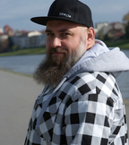 Hooded Shirt  - “Distortion grid”