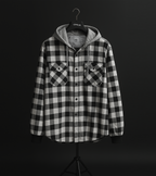 Hooded Shirt  - “Distortion grid”